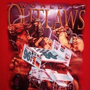 Vintage World Of Outlaws Tour 1996 Dirt Race Sprint Car T-Shirt
